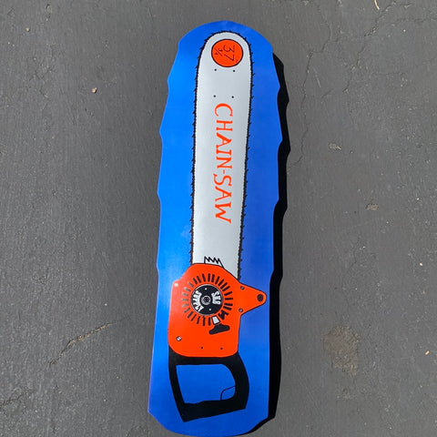 SK8supply CHAINSAW Limited Edition Skateboard Deck Blue / Orange