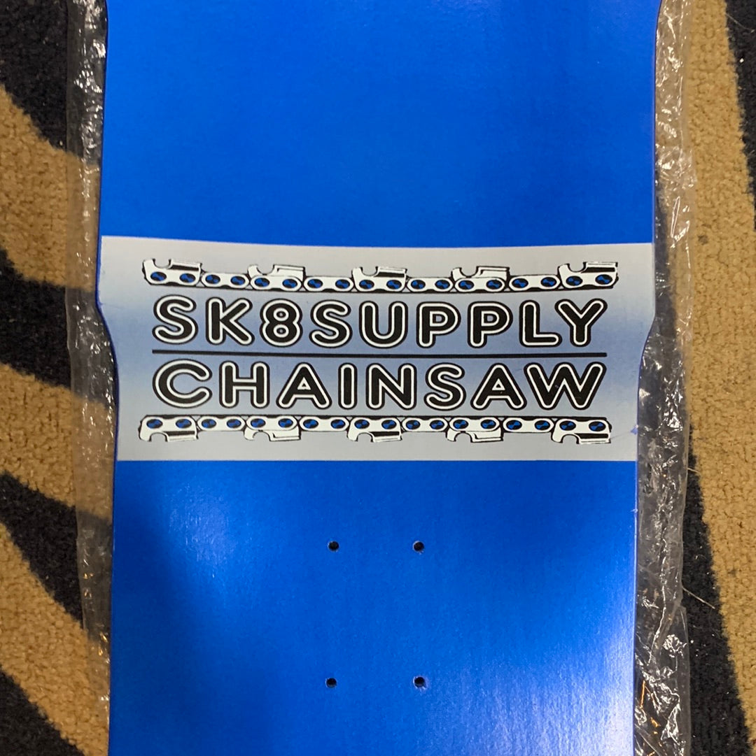 SK8supply CHAINSAW Limited Edition Skateboard Deck Blue Orange sk8supply-chainsaw-limited-edition-skateboard-deck-blue-orange