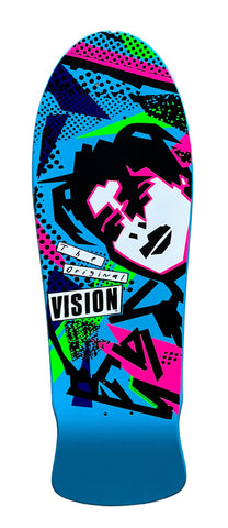 VISION GONZ reissue Skateboard Deck - BLUE DIP / PINK EYES