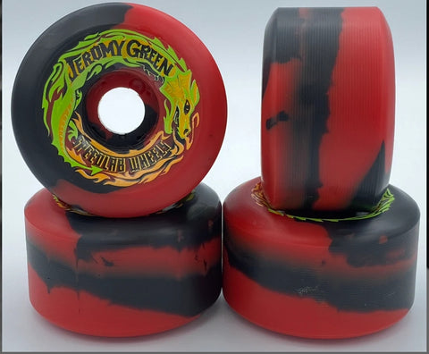 Speedlab JEROMY GREEN skateboard wheels 59mm 99a - RED BLACK SWIRL