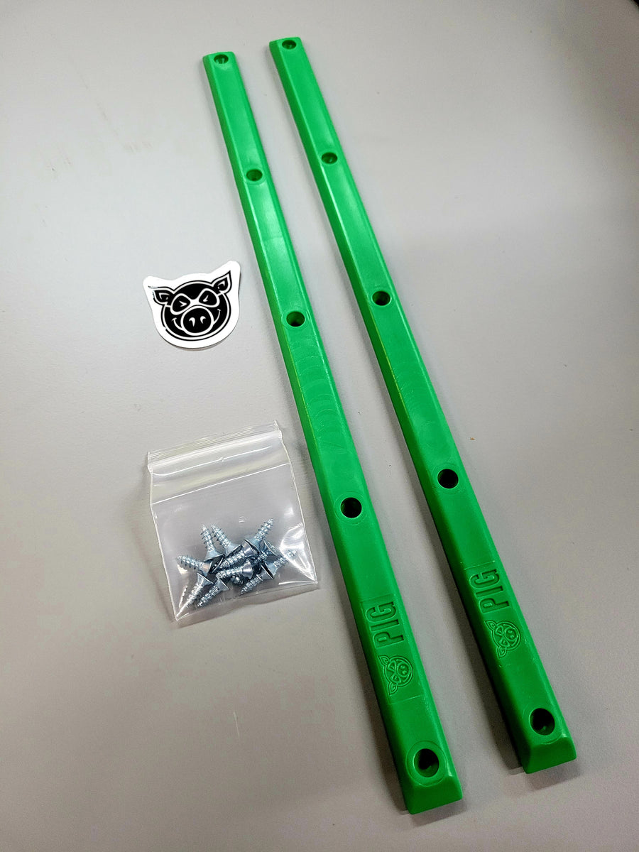 PIG Skateboard Rails 1 SET GREEN