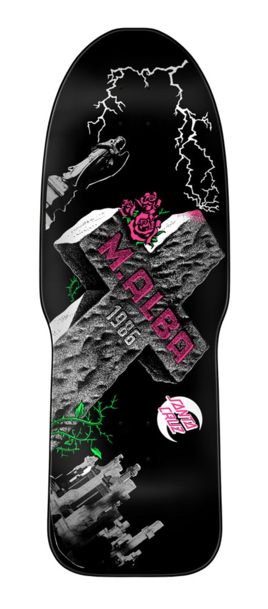 Santa Cruz Malba TOMBSTONE Reissue Skateboard - BLACK