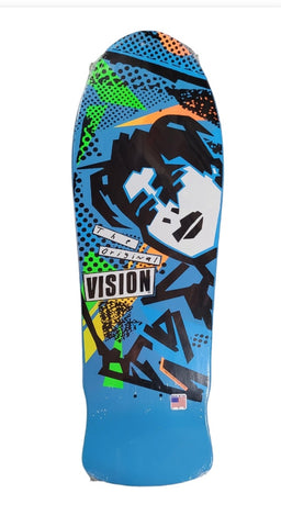 VISION GONZ Mark Gonzales reissue Skateboard Deck - BLUE DIP /  BLUE EYES