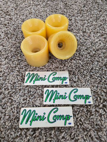 Vintage 70s SIMS MINI COMP Skateboard Wheels - YELLOW NATURAL