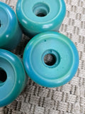 Vintage 80s Skateboard wheels BLANKS 60mm - BLUE/GREEN (1A)