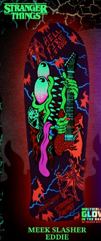 Santa Cruz X Stranger Things 'EDDIE' Slasher Skateboard GLOW Deck