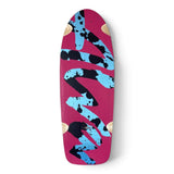 ALVA Splatter Skateboard Deck - Pink/ Blue Metallic Logo w/ Black Splatter