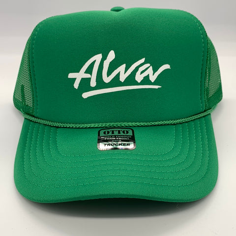 Alva Classic Logo Trucker Hat Green