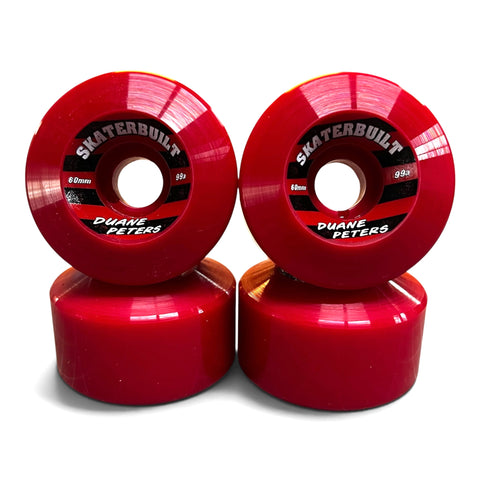 60mm SKATERBUILT Duane Peters 99a wheels -Cherry Red