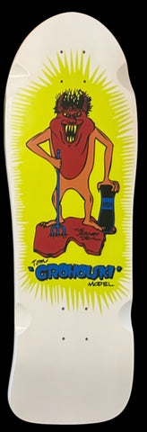 NEW Vision Tom Groholski Jersey Devil reissue Skateboard Deck White/Yellow