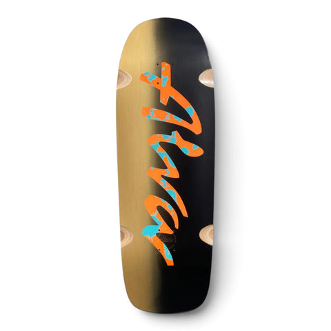 ALVA  Double Diamond Pool Crusher Skateboard Deck - Orange w/ Aqua Splatter