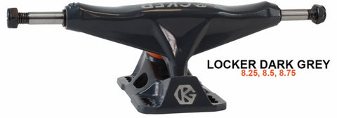 8.5" Grind King LOCKER Skateboard Trucks - DARK GREY