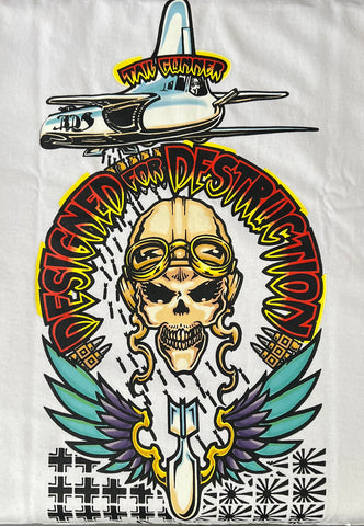 BDA TailGunner Skateboard Art Shirt White XXL