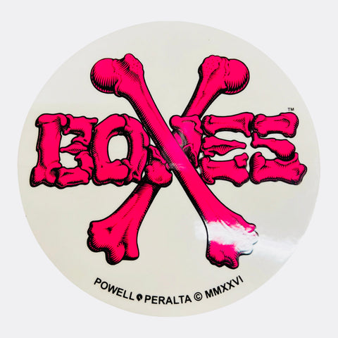 Powell Peralta Bones Crossbones- Neon Pink with CLEAR BACK 4.5”