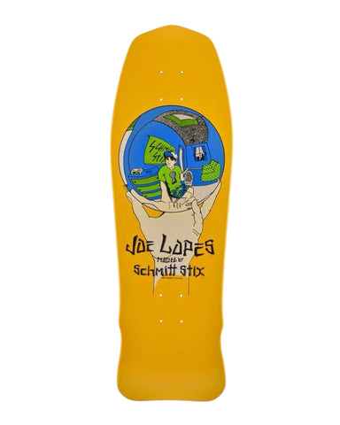 Schmitt Stix JOE LOPES CRYSTAL BALL reissue Skateboard Deck - YELLOW