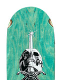 Powell Peralta RAY BONES BriteLite Snub Nose SKULL & SWORD Skateboard Deck TEAL