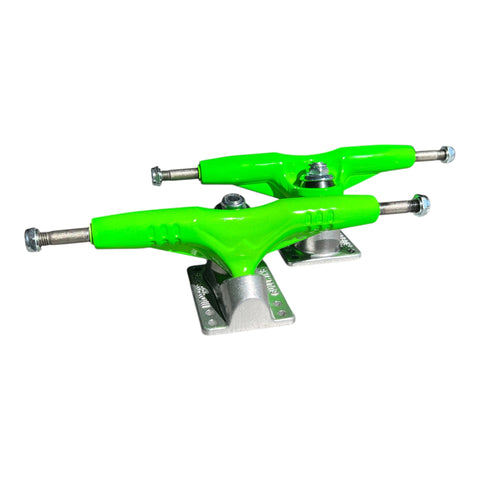 Green Gullwing PRO 9” Skateboard Trucks with Silver Plates