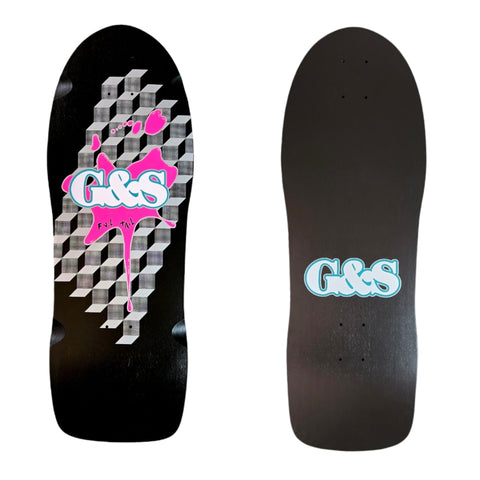 G&S FoilTail reissue Skateboard - BLACK / PINK SPLAT