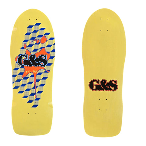 G&S FoilTail reissue Skateboard - YELLOW / ORANGE SPLAT