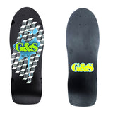 G&S FoilTail reissue Skateboard - BLACK / BLUE SPLAT (Glow in the dark)