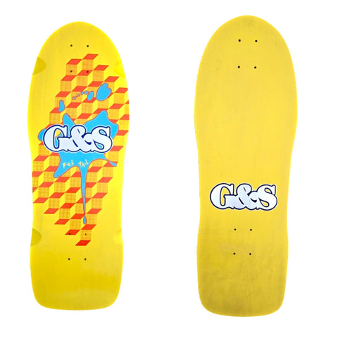 G&S FoilTail reissue Skateboard - YELLOW / BLUE SPLAT