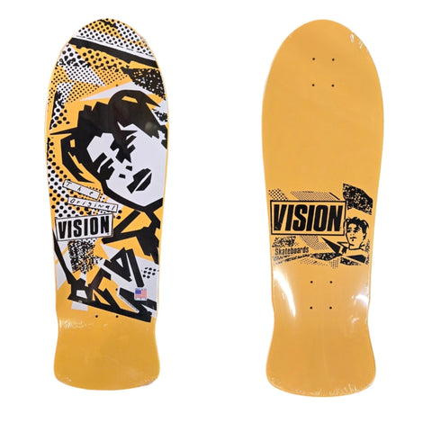 VISION GONZ reissue Skateboard deck - YELLOW (BLACK AND WHITE)