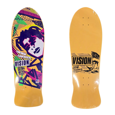 VISION GONZ reissue Skateboard deck - YELLOW (BLACK HAIR PINK EYES)