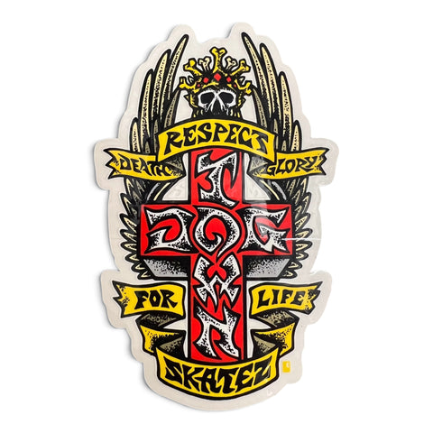 Dogtown Respect sticker - 4" ' CLEAR BACK