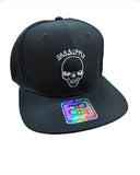 SK8SUPPLY Wes Humpston Skull Logo UPGRADED TRUCKER snap back hat - BLACK WHITE