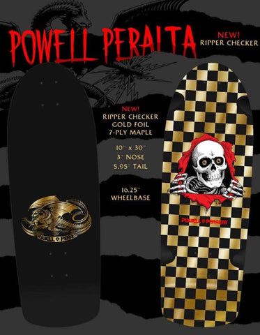 *Pre-Order Powell Peralta Checkered Ripper Skateboard - GOLD FOIL