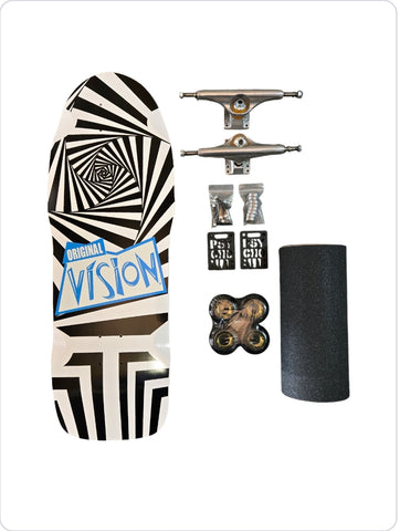 Vision "Gator" Complete Skateboard - BLACK WHITE