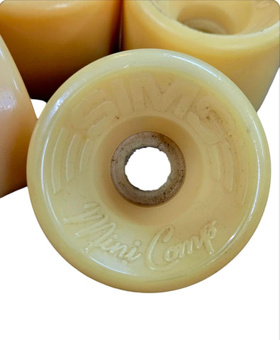 Vintage 70s SIMS MINI COMP Skateboard Wheels - YELLOW NATURAL