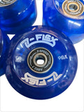 Z Flex Cruiser skateboard wheels 60mm 90a With Bearings  - TRANSLUCENT BLUE