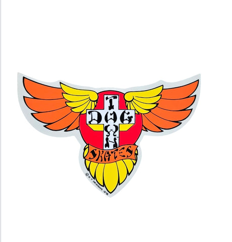 Vintage 70s DOGTOWN Wings STICKER - ORANGE