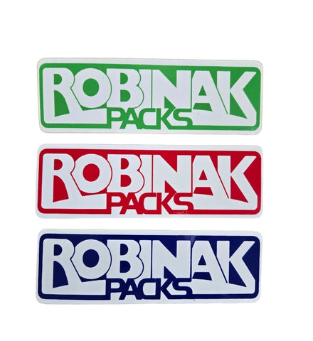 Vintage 70s Robinak Packs STICKERS (pack of 3) - GREEN RED BLUE