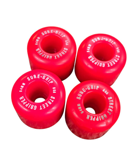 Vintage 80s SURE GRIP Street Gripper Skateboard wheels 64mm 85a- RED