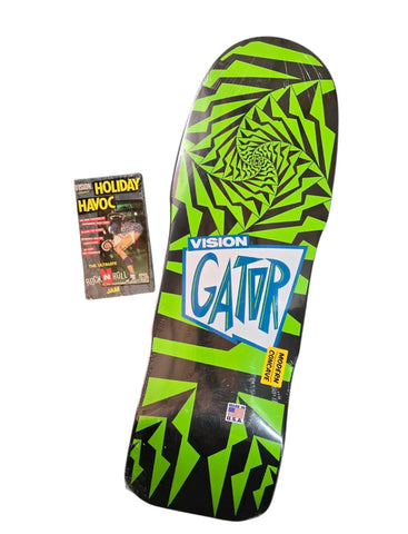 Vision GATOR II Modern Concave reissue Skateboard Deck - GREEN BLACK