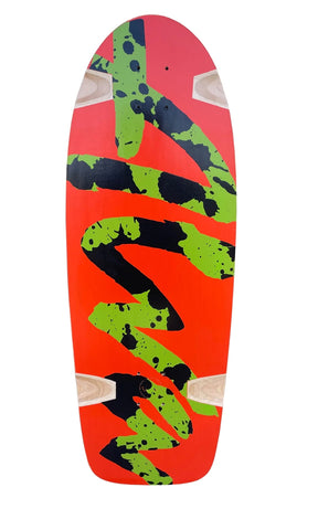 ALVA Splatter Skateboard Deck - ORANGE / GREEN