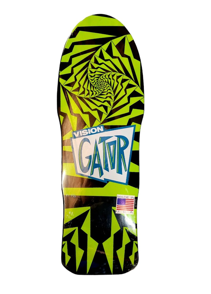 Vision GATOR II reissue skateboard deck - BLACK LIME –