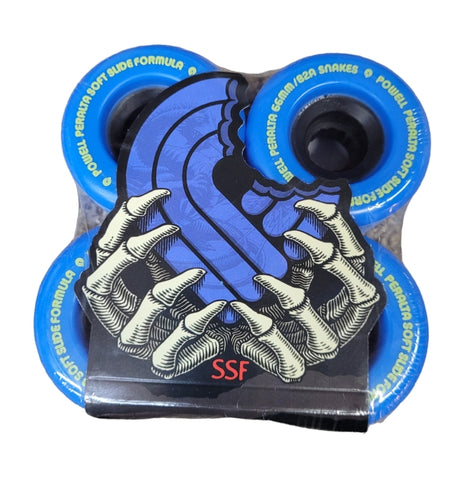 Powell Peralta 66mm 82a Snakes Skateboard Wheels - BLUE