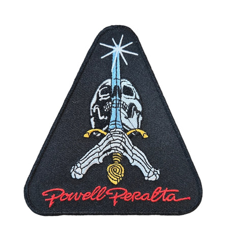 Powell Peralta SKULL and SWORD logo PATCH 4" BLACK