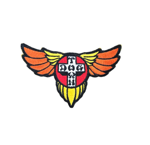 Dogtown Wing Logo PATCH 4"- ORANGE YELLOW