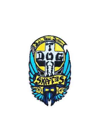 Dogtown Bull Dog PATCH 2.5"- BLUE YELLOW