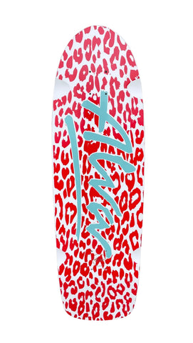 ALVA LEOPARD Reissue Skateboard Deck - RED LEOPARD