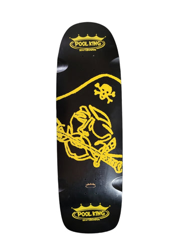 Alva / Pool King PIRATE skateboard deck - BLACK YELLOW