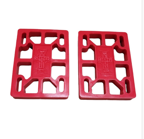 Dogtown Risers - 1/2" With Hardware - RED