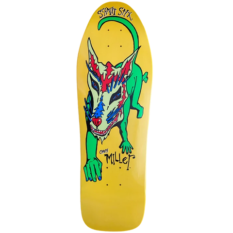 Schmitt Stix Chris Miller Full Size Reissue Skateboard Deck DOG - Yellow Dip