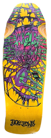 DogTown WEB Skateboard Deck Yellow wheel wells