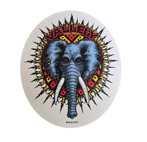 Powell Peralta "Mike Vallely" ELEPHANT Sticker - CLEAR BACK