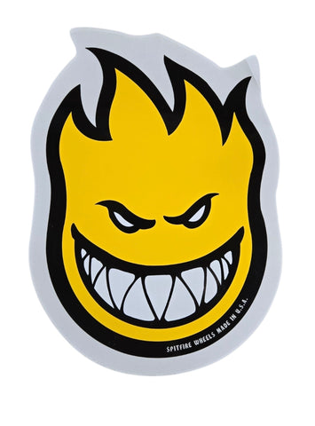 9"x12" Vintage Spitfire Wheels Big Head Sticker Large - YELLOW BLAC